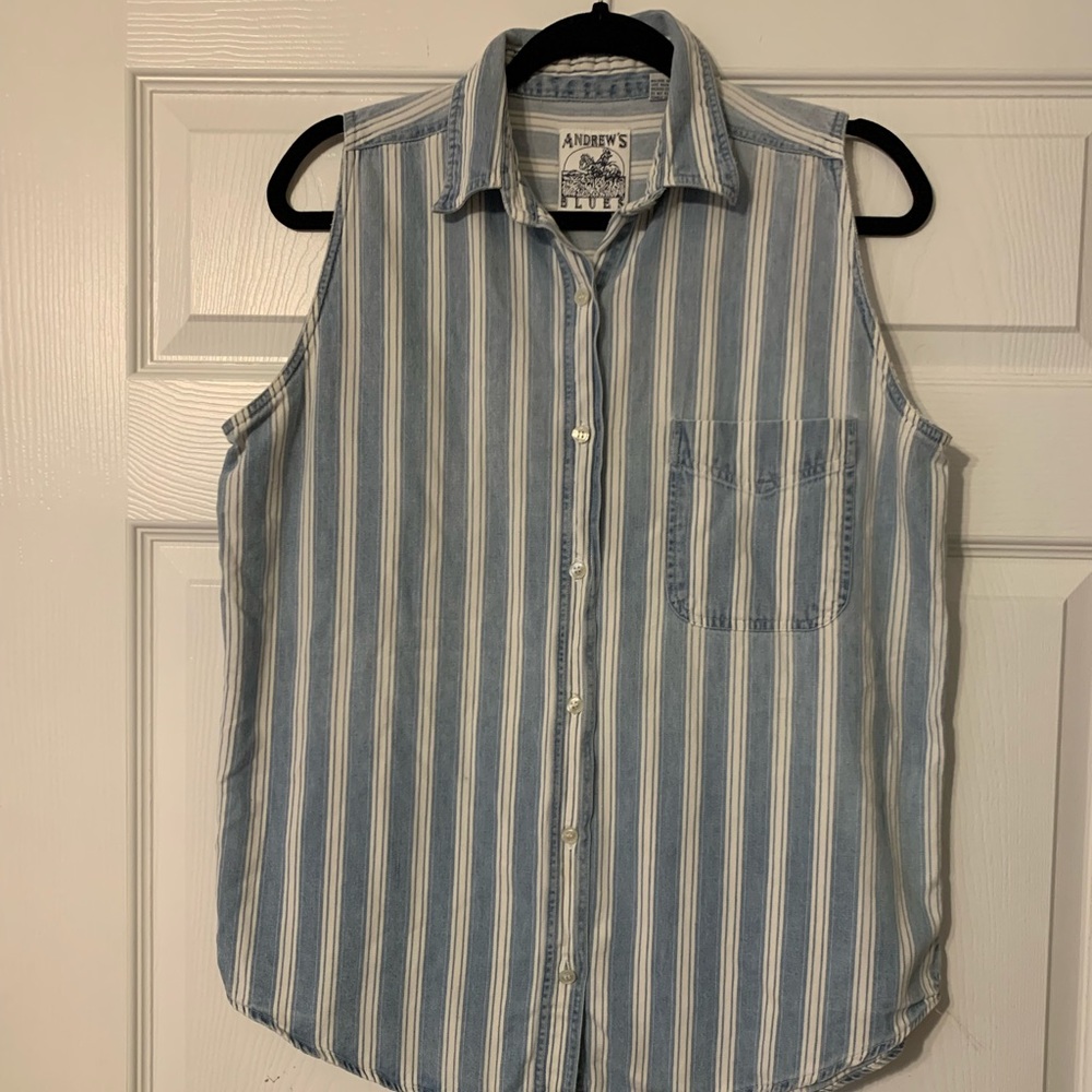 Andrew's Blues Sleeveless button down